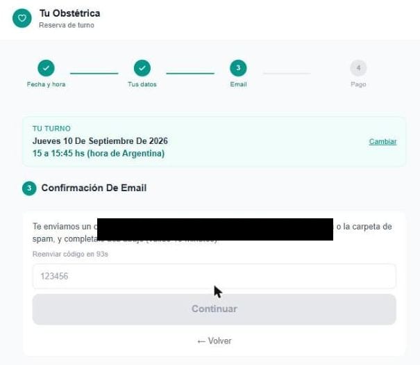 Código de verificación enviado
